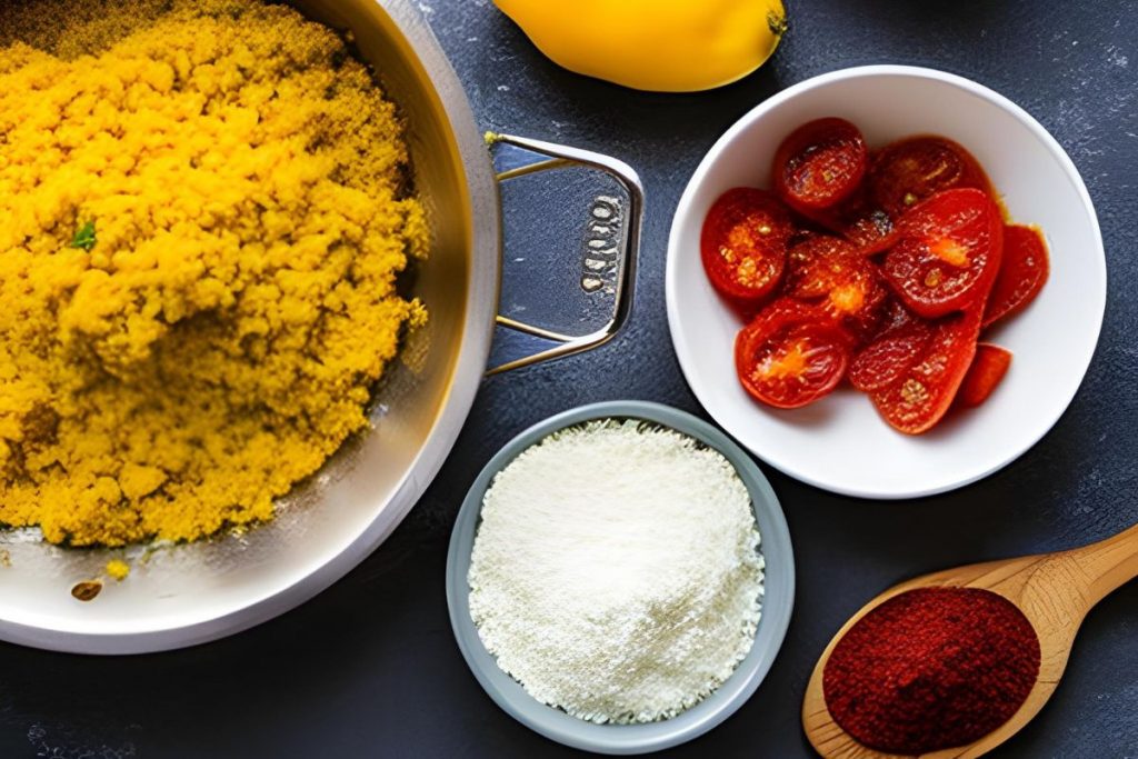 Il pollo al curry e pomodori secchi è un'esplosione di sapori che unisce la ricchezza del curry con la profondità dei pomodori secchi. Questa fusione culinaria offre un'esperienza gustativa unica, in cui la piccantezza del curry si fonde con il sapore intenso e concentrato dei pomodori. 
