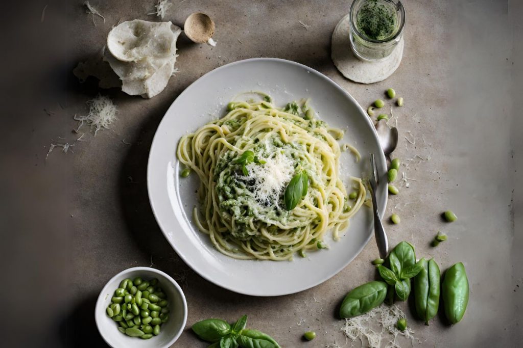 La pasta con fave e pecorino è un piatto della tradizione culinaria italiana, particolarmente amato per la sua semplicità e i sapori autentici.